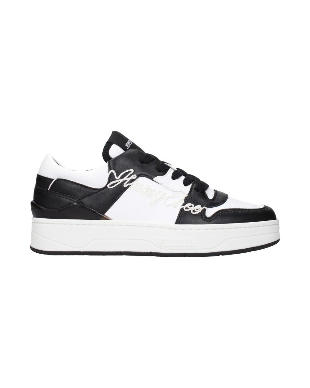 Jimmy Choo Black Leather Low Top Sneakers