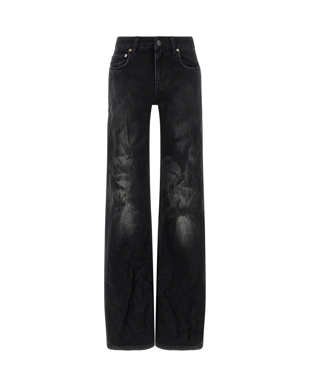 Balenciaga Black Cotton Flared Jeans