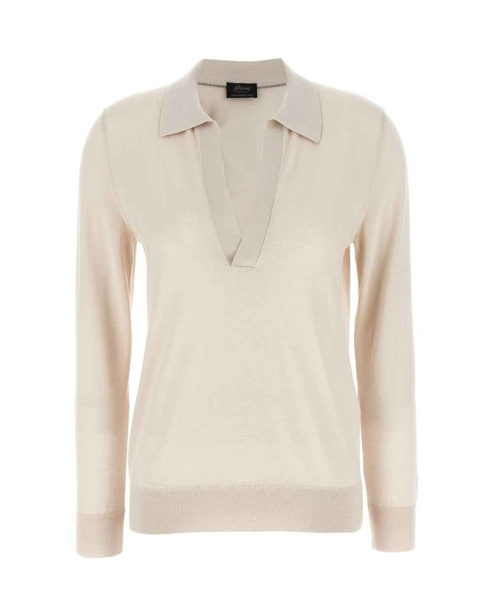 Brioni Beige Cashmere Polo Shirt