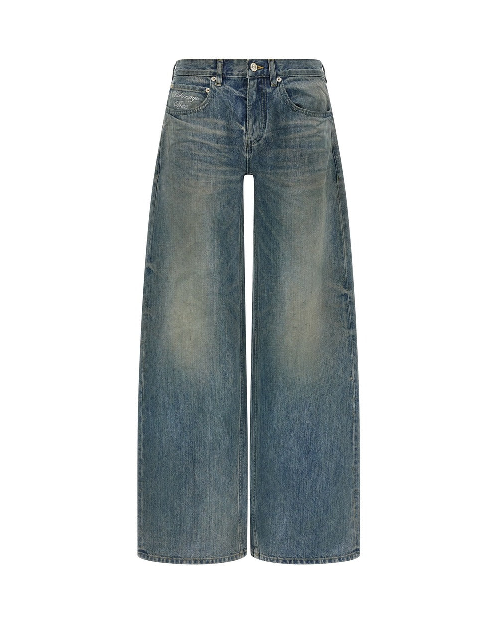 Balenciaga Blue Cotton Relaxed Fit Jeans