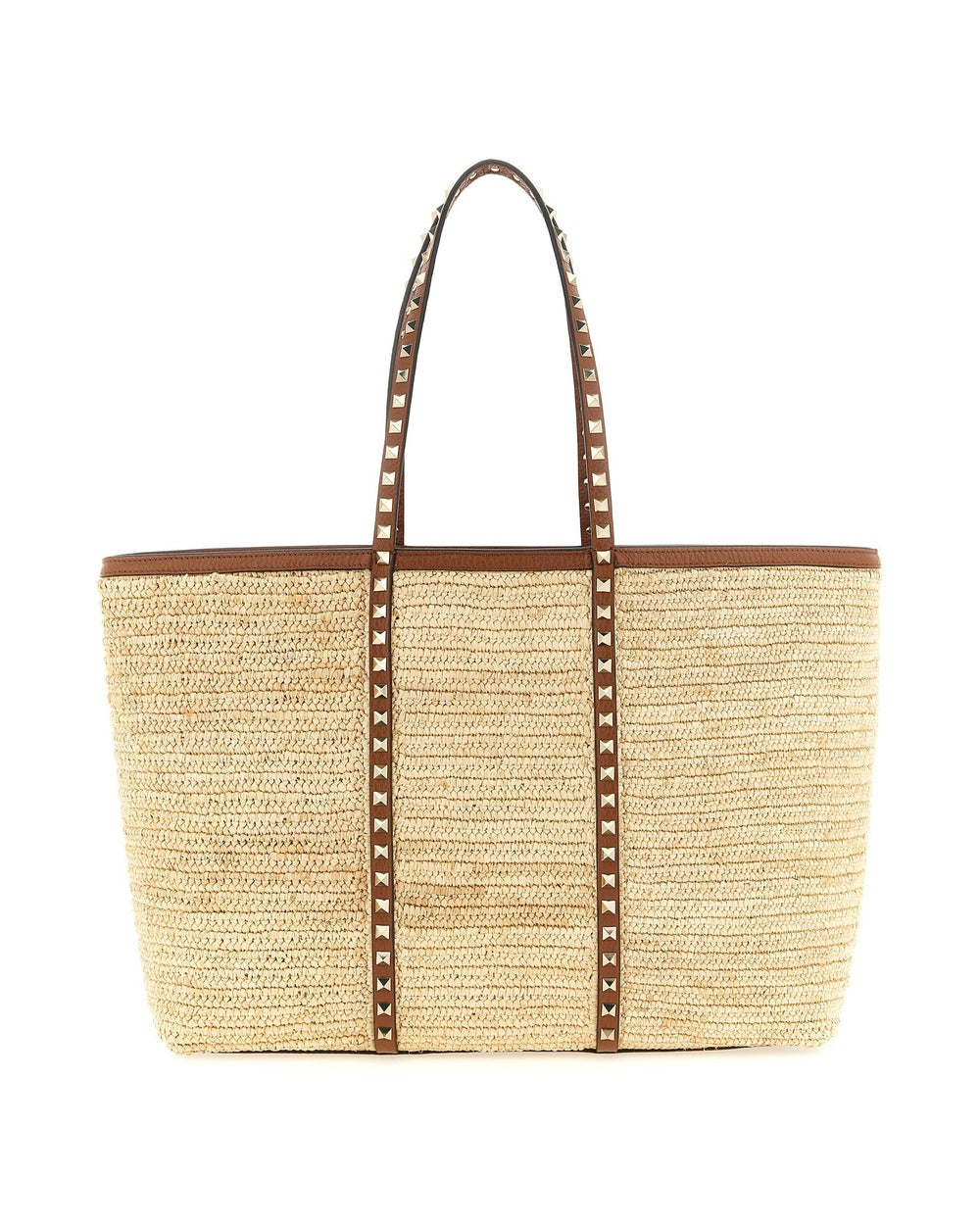 Valentino Garavani Beige Straw Tote Bag