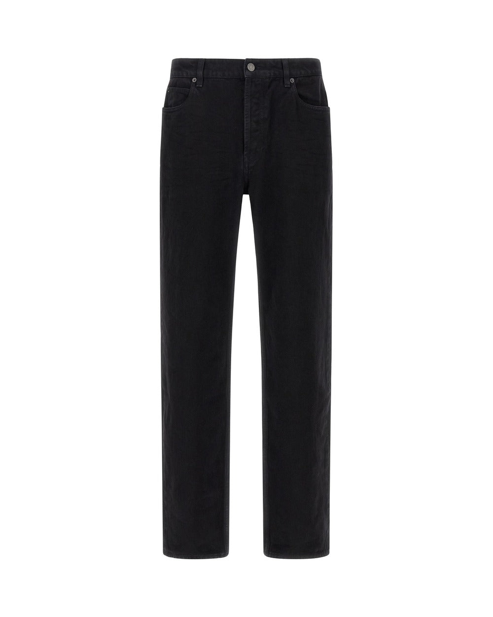 Saint Laurent Black Cotton Straight-Leg Jeans