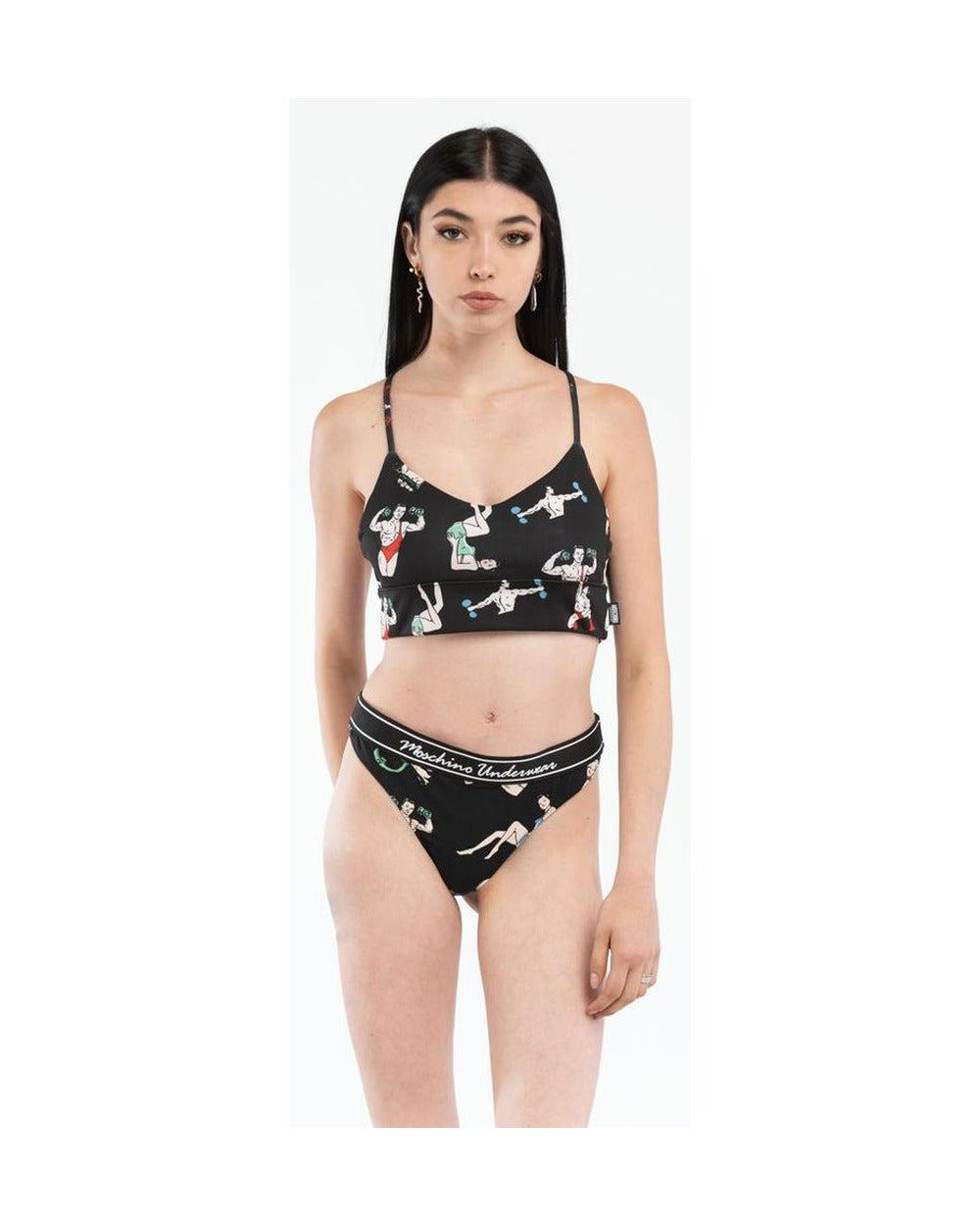 Moschino Black Polyester Tank Tops