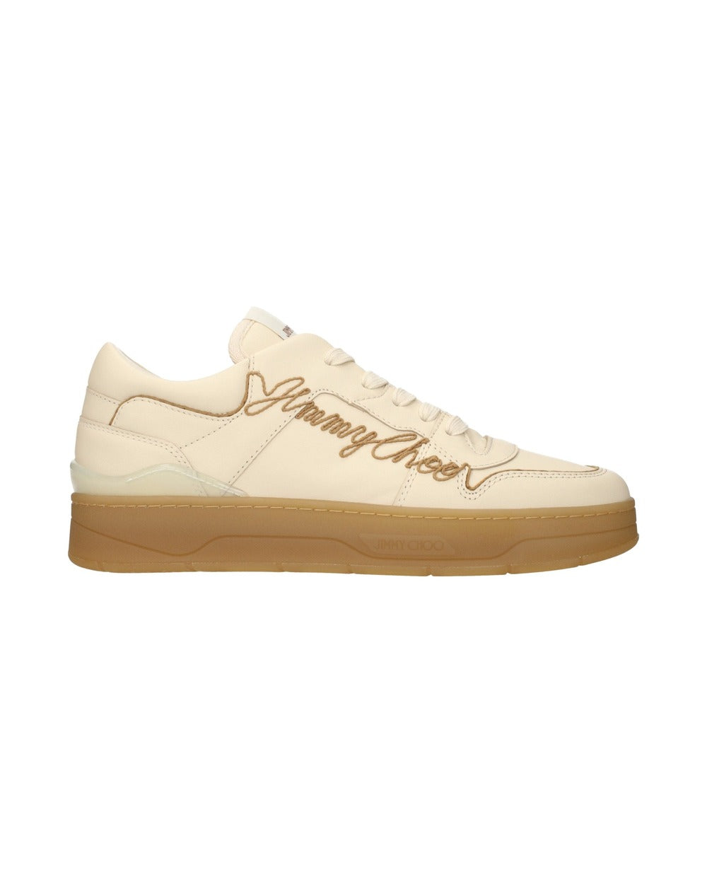 Jimmy Choo Beige Leather Low Top Sneakers