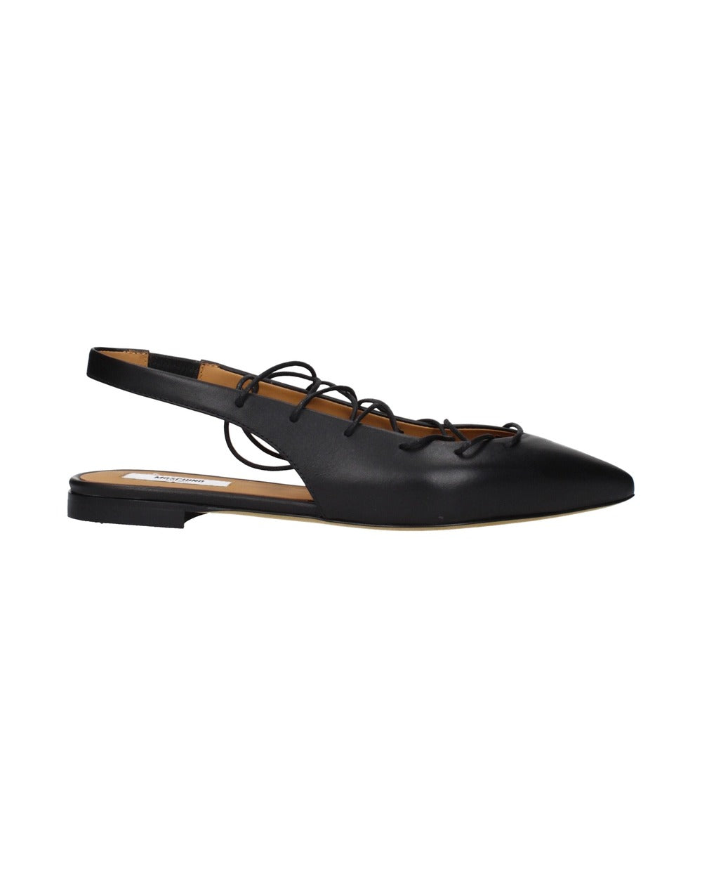 Moschino Black Leather Flats