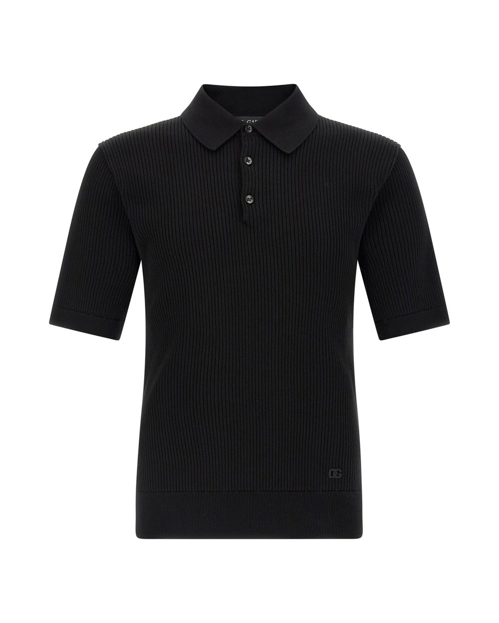 Dolce & Gabbana Black Cotton Polo Shirt