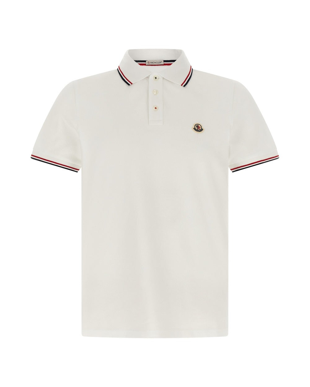 Moncler White Cotton Polo Shirt