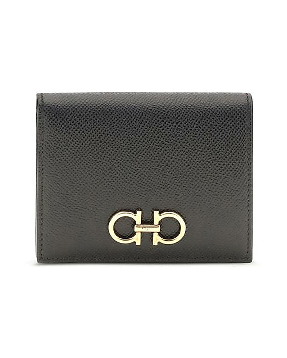 Ferragamo Black Calf Leather Bos Taurus Wallet