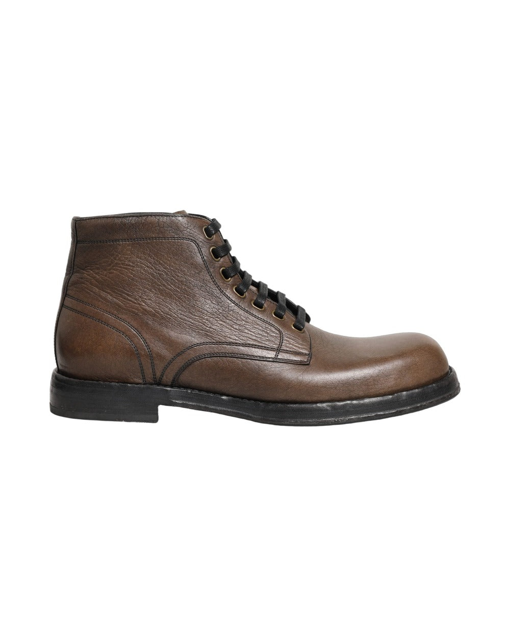 Dolce & Gabbana Brown Perugino Leather Men Ankle Boots Shoes