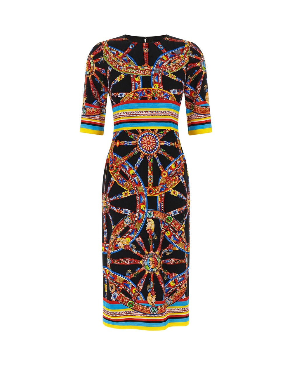 Dolce & Gabbana Multicolor Silk Midi Dress