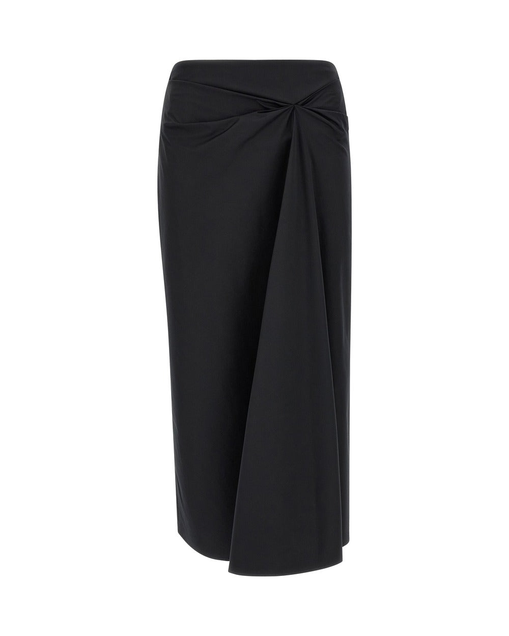 Max Mara Black Cotton Midi Skirt