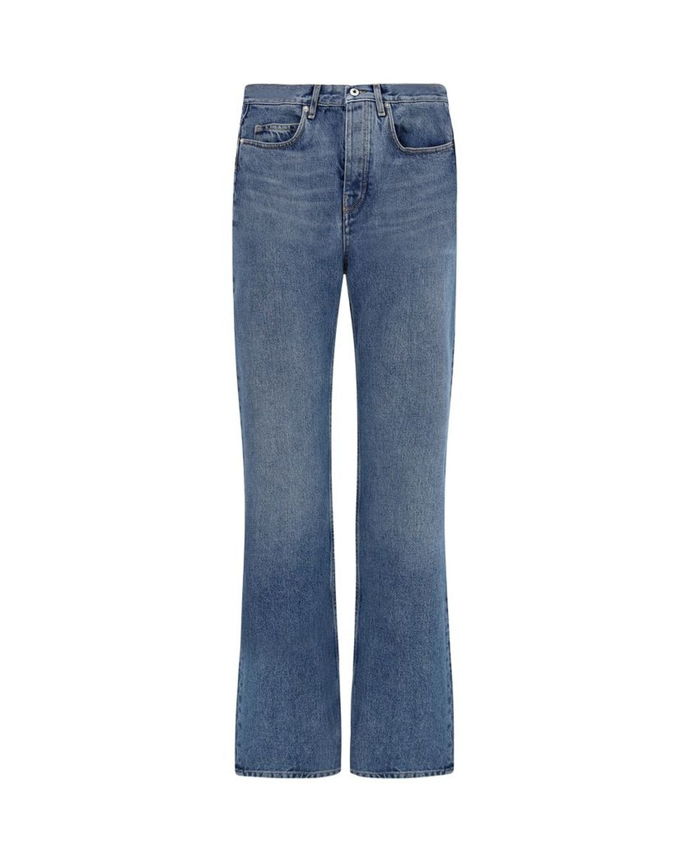 Off-White Blue Cotton Straight-Leg Jeans