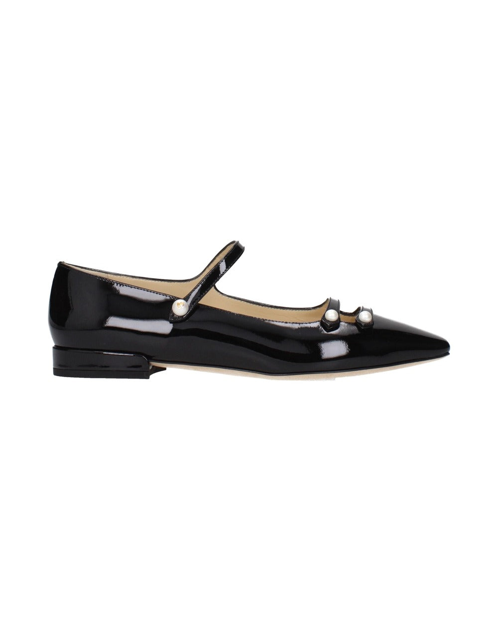 Jimmy Choo Black Leather Ballet Flats