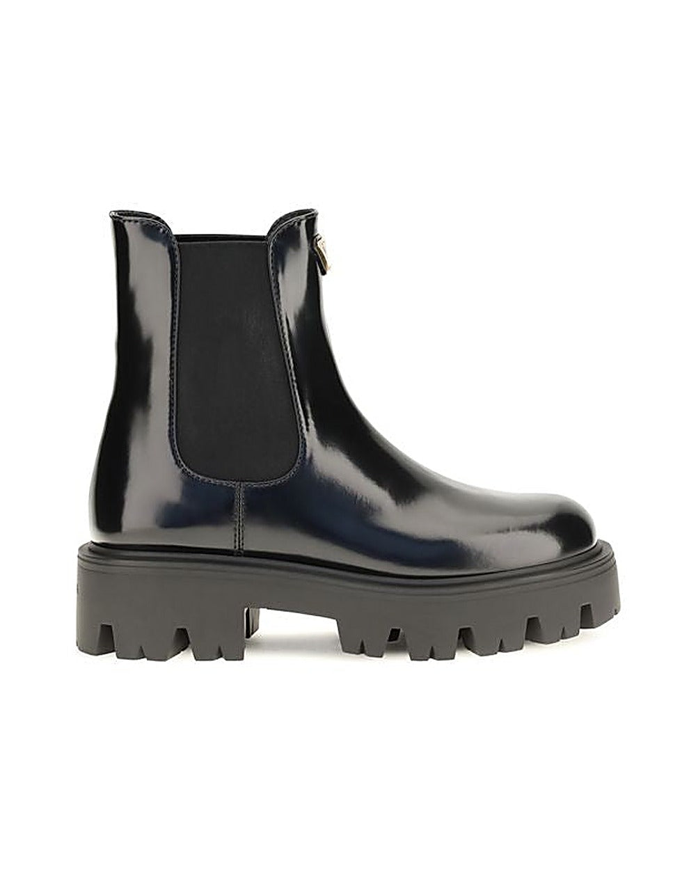 Prada Black Calf Leather Bos Taurus Chelsea Boots