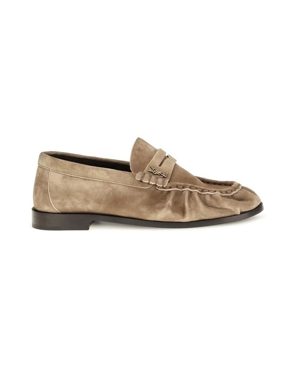 Saint Laurent Beige Calf Leather Bos Taurus Slip-On Loafers