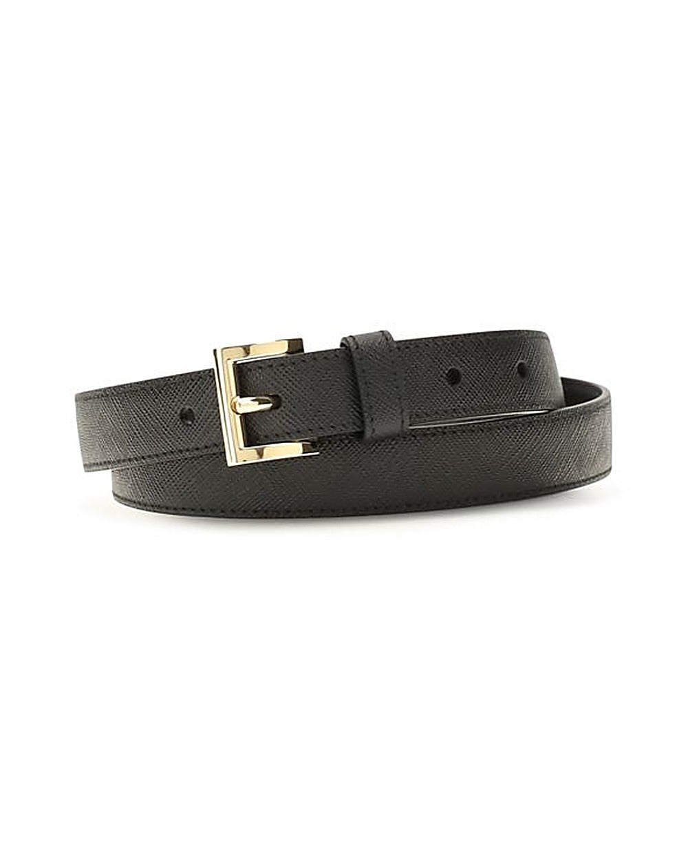 Prada Black Calf Leather Bos Taurus Regular Belt
