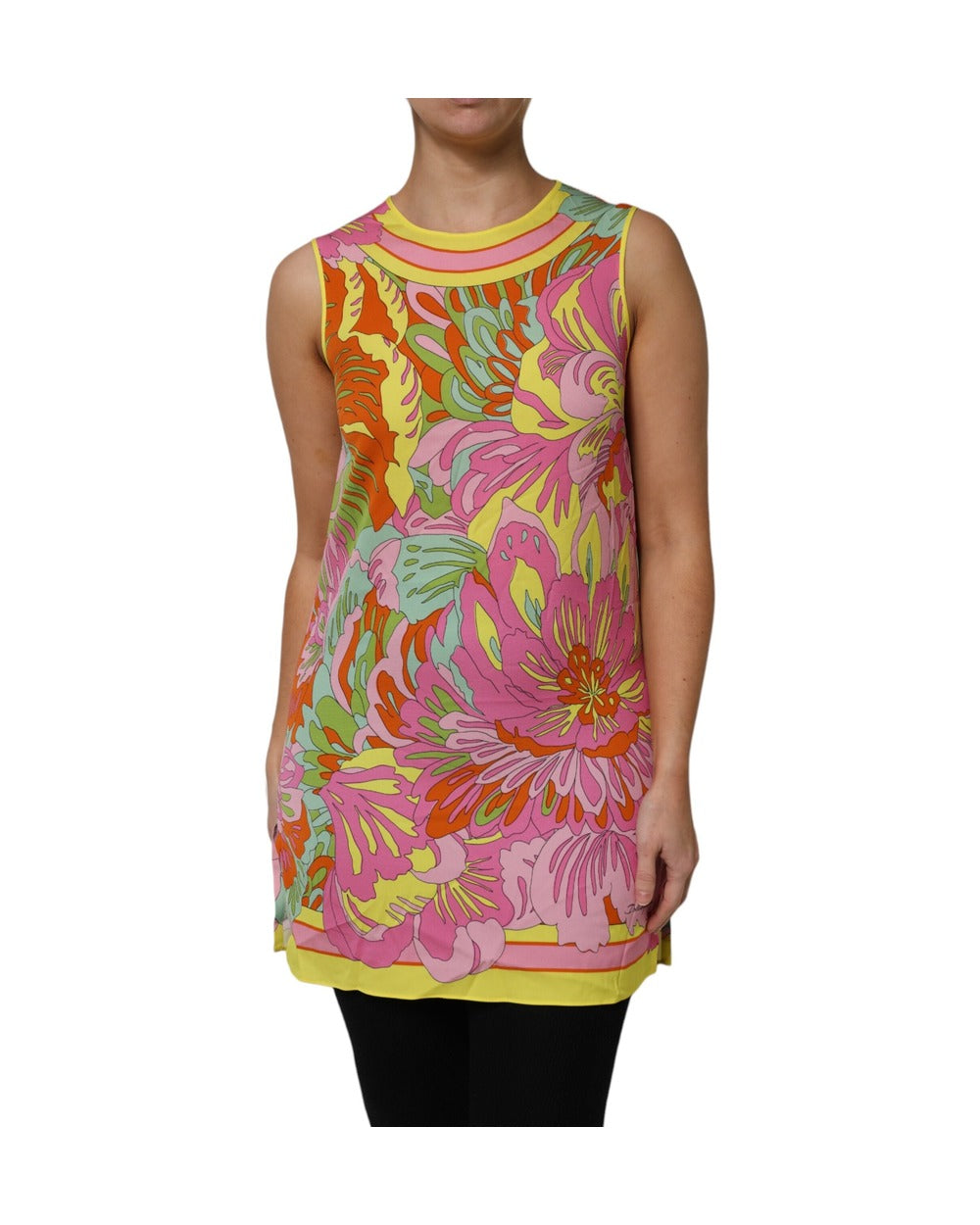 Dolce & Gabbana Multicolor Floral Roundneck Sleeveless Top