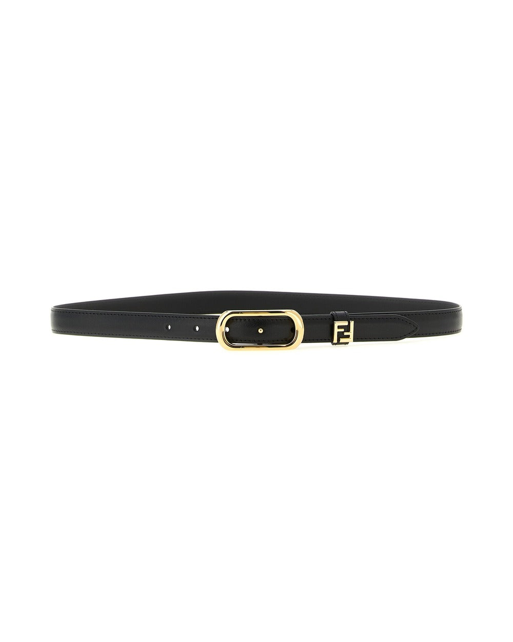 Fendi Black Calfskin Thin Belt