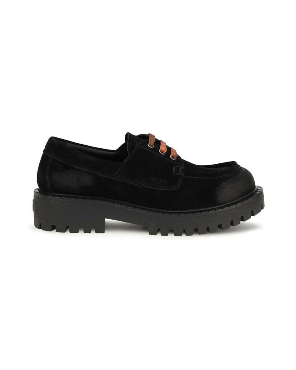 Prada Black Suede Leather Slip-On Loafers