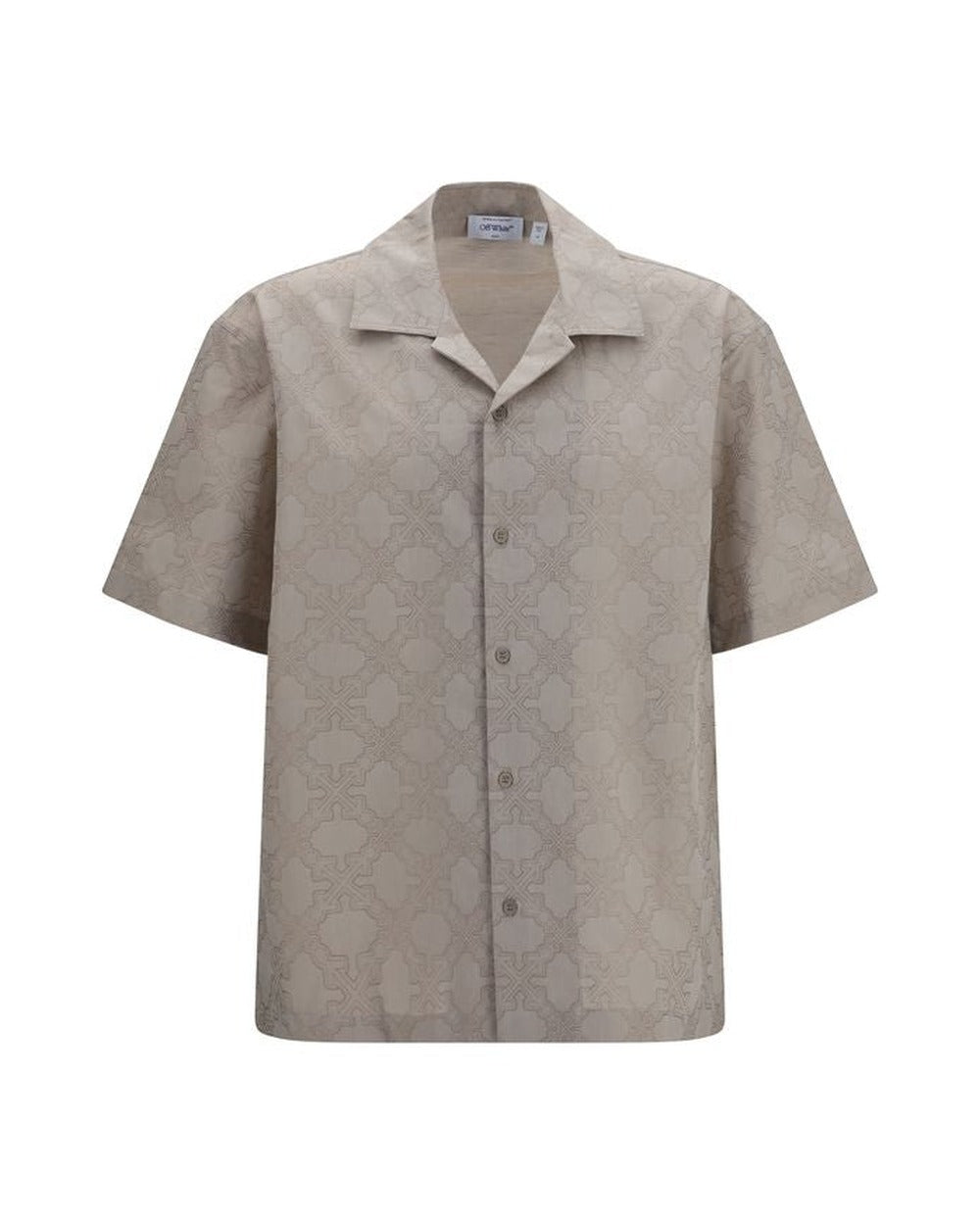 Off-White Beige Cotton Pattern Shirt
