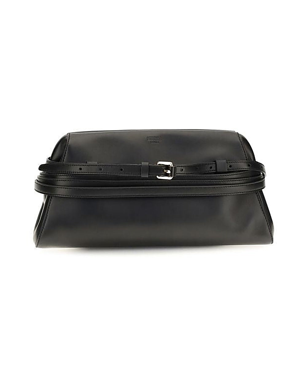Moschino Black Goatskin Clutch Bag