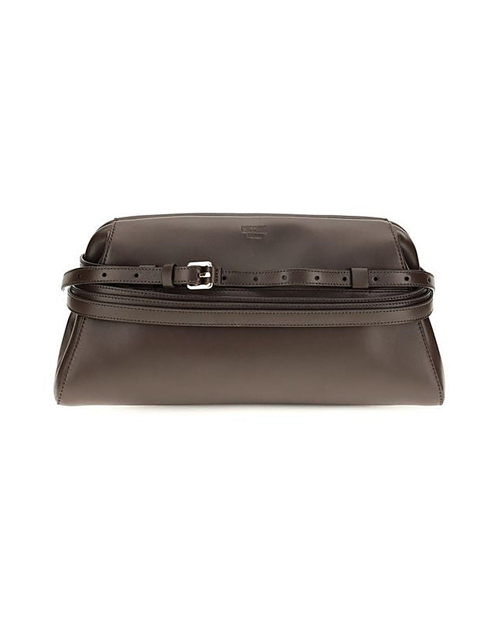 Moschino Brown Goatskin Clutch Bag