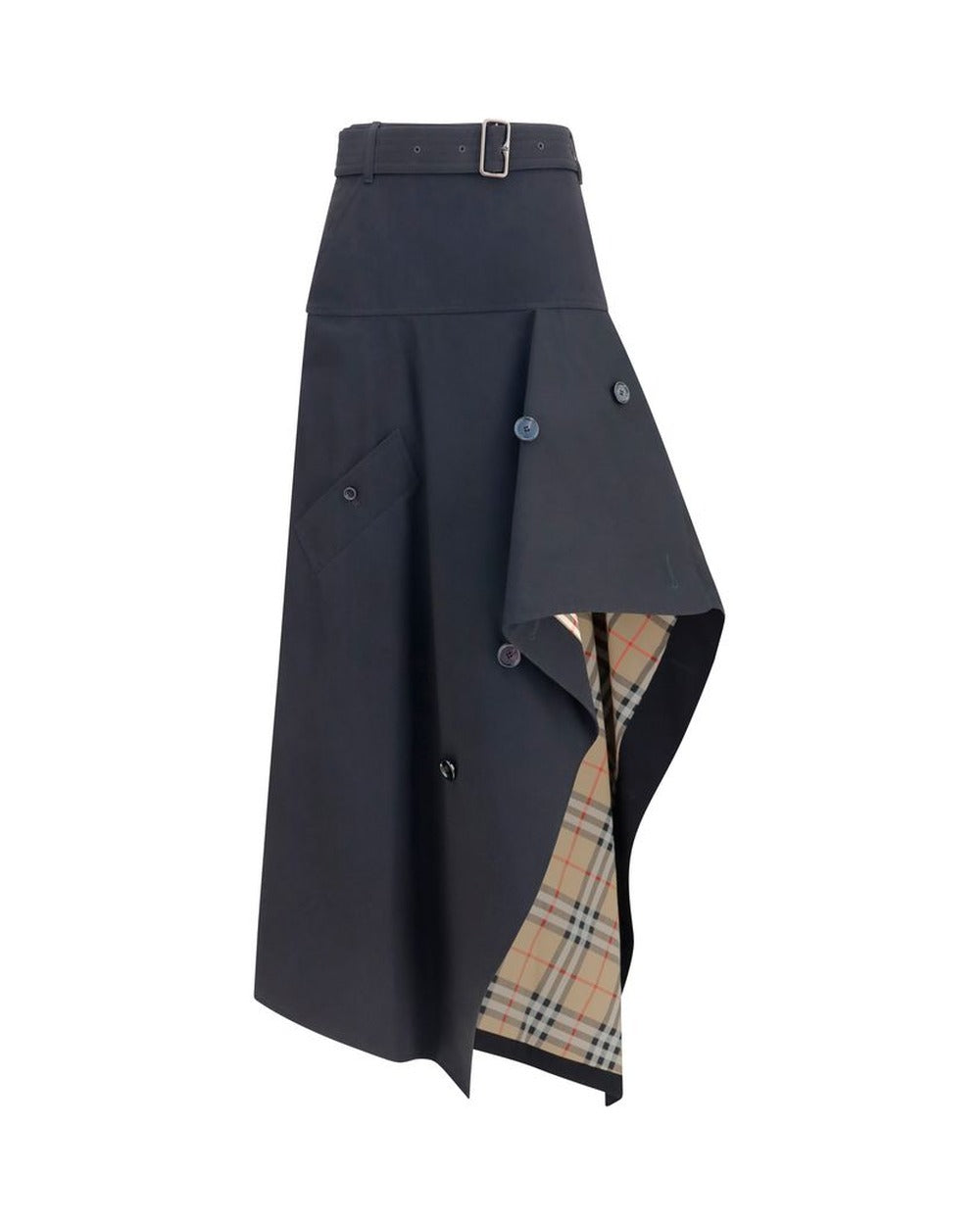 Burberry Black Cotton Long Skirt