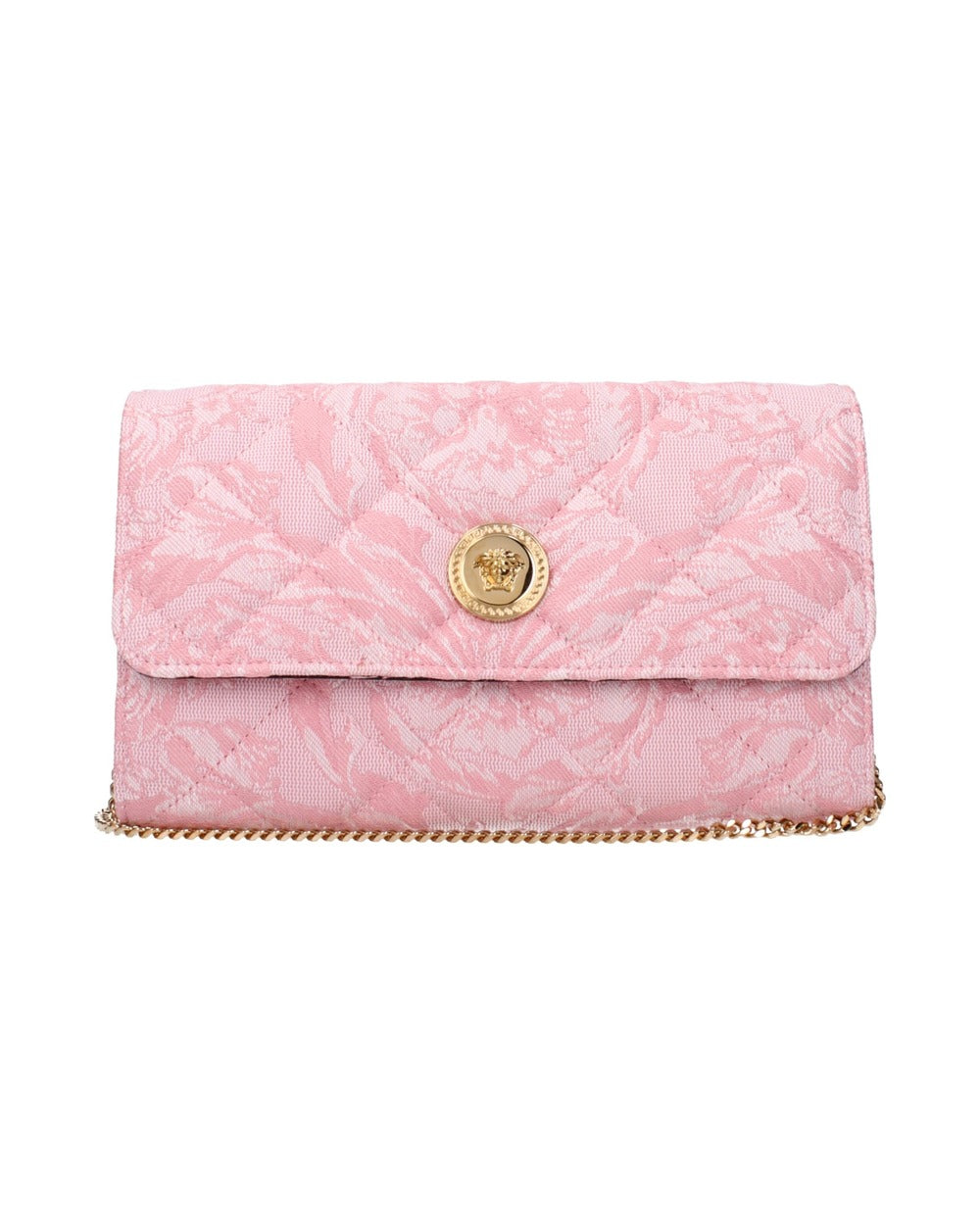 Versace Pink Fabric Clutch Bag