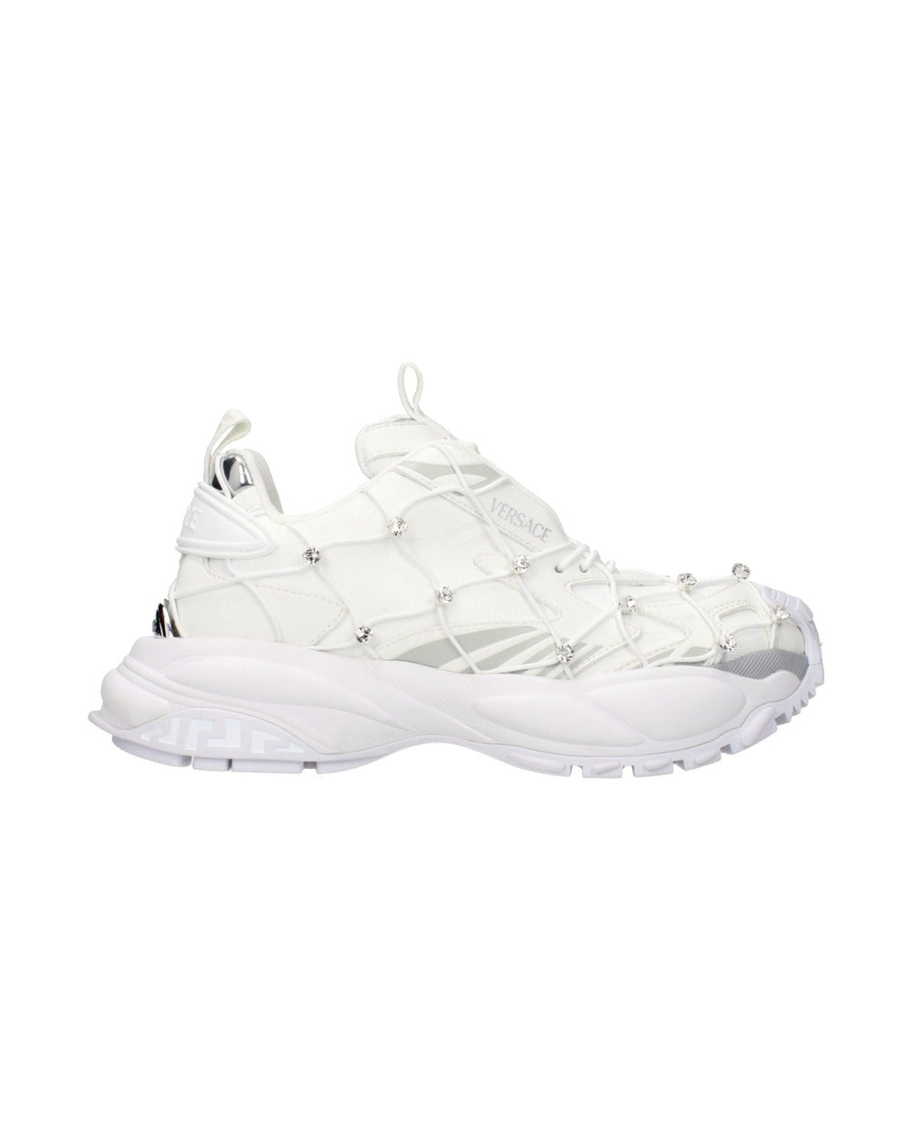 Versace White Fabric Sneakers