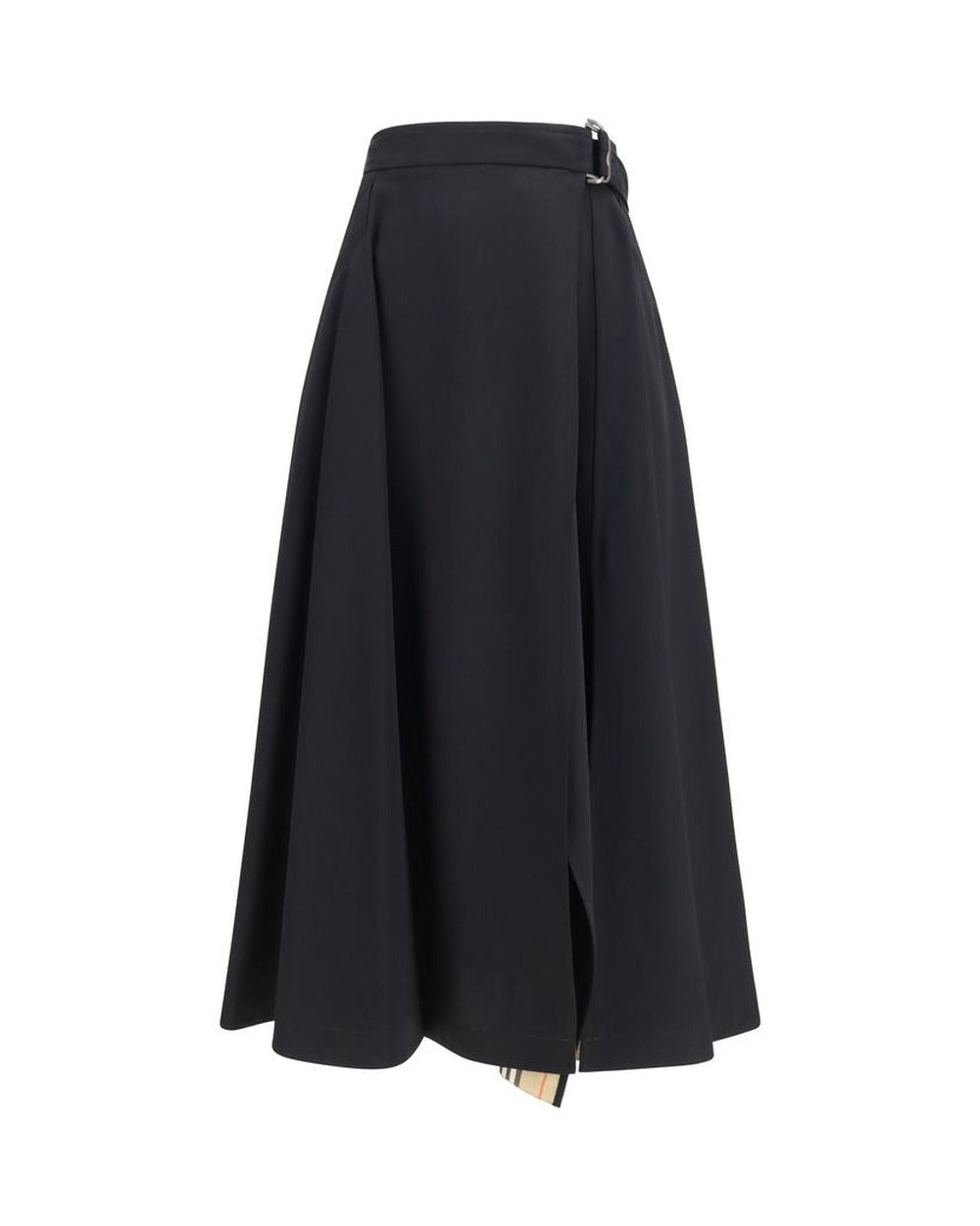 Burberry Black Wool Oves Aries Midi Skirt