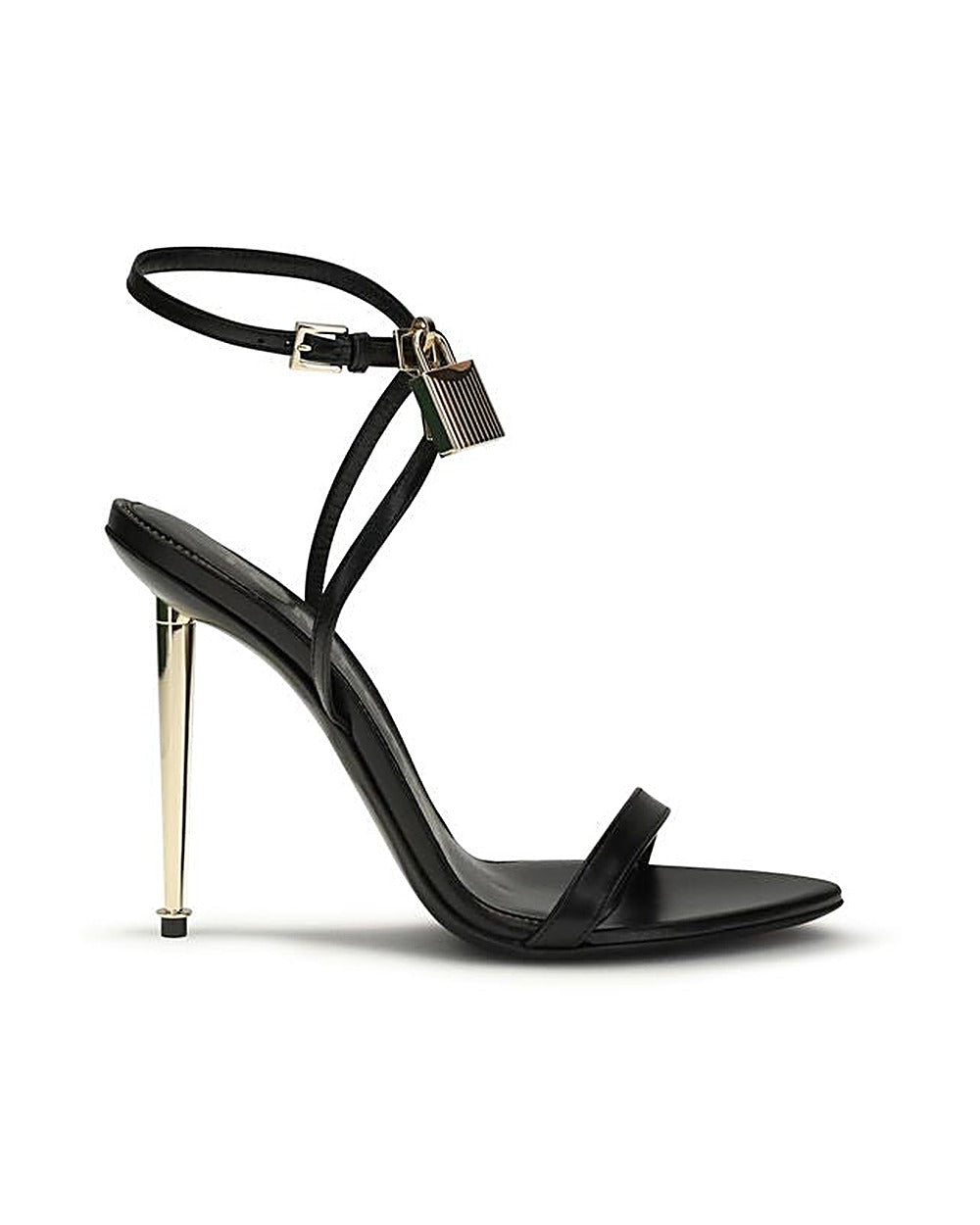 Tom Ford Black Goatskin Stiletto Heel Sandals