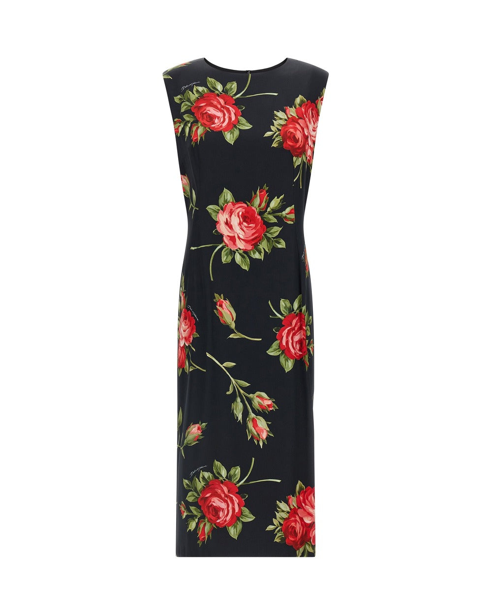 Dolce & Gabbana Black Viscose Midi Dress