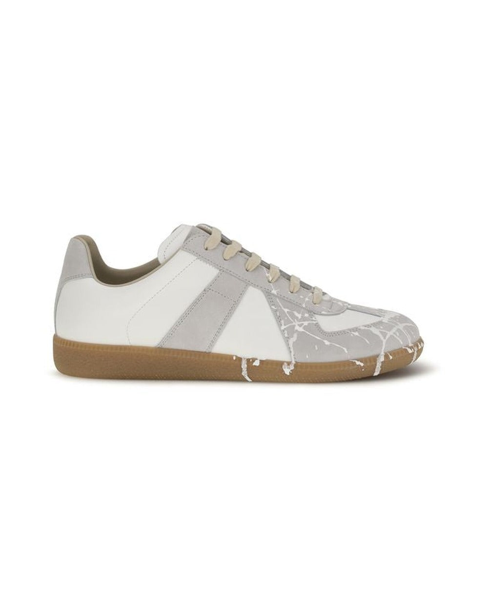 Maison Margiela Gray Suede Leather Low Top Sneakers