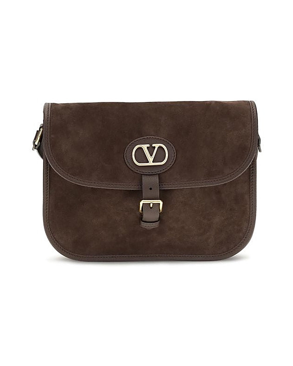 Valentino Garavani Brown Calf Leather Bos Taurus Shoulder Bag