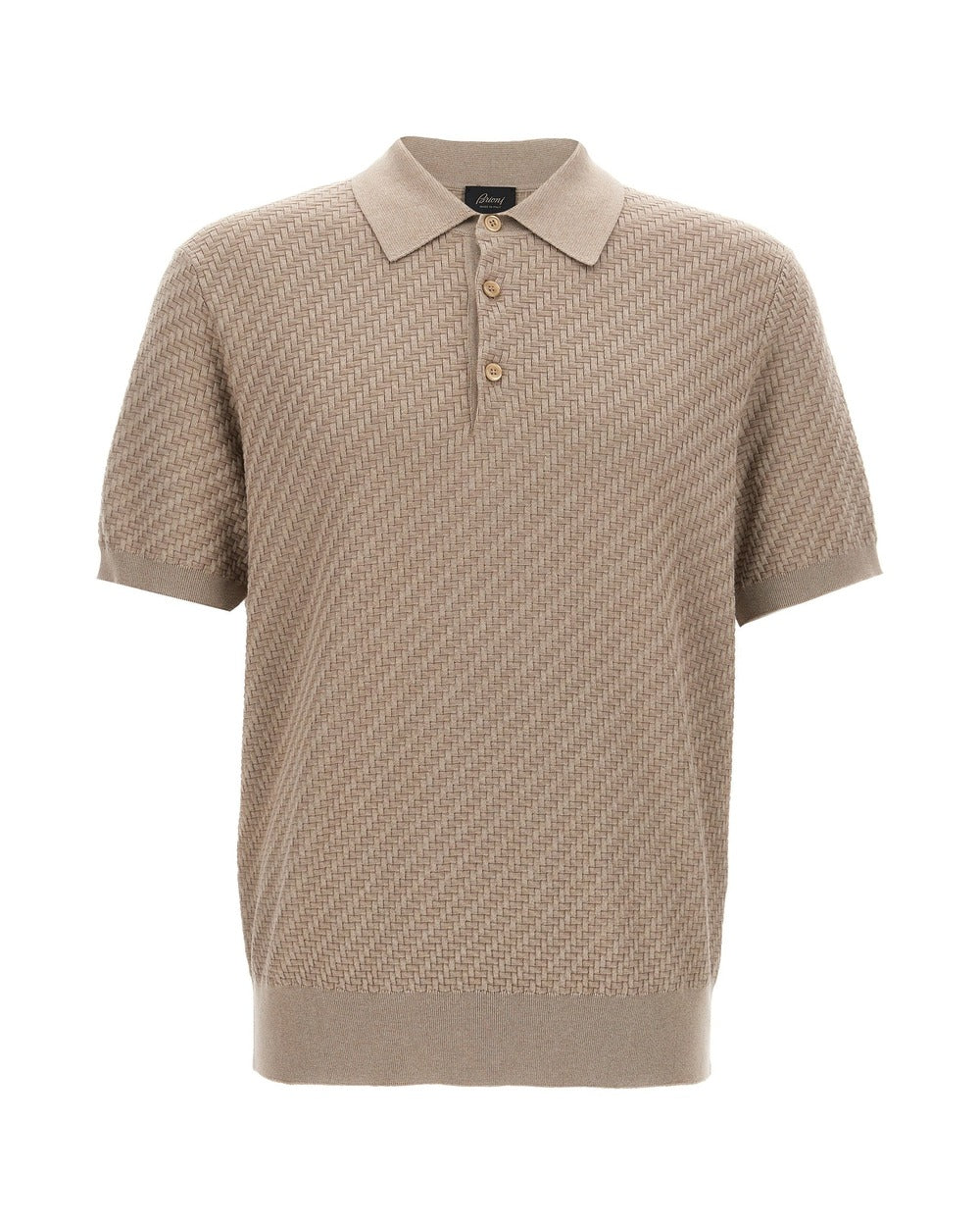 Brioni Beige Cotton Polo Shirt