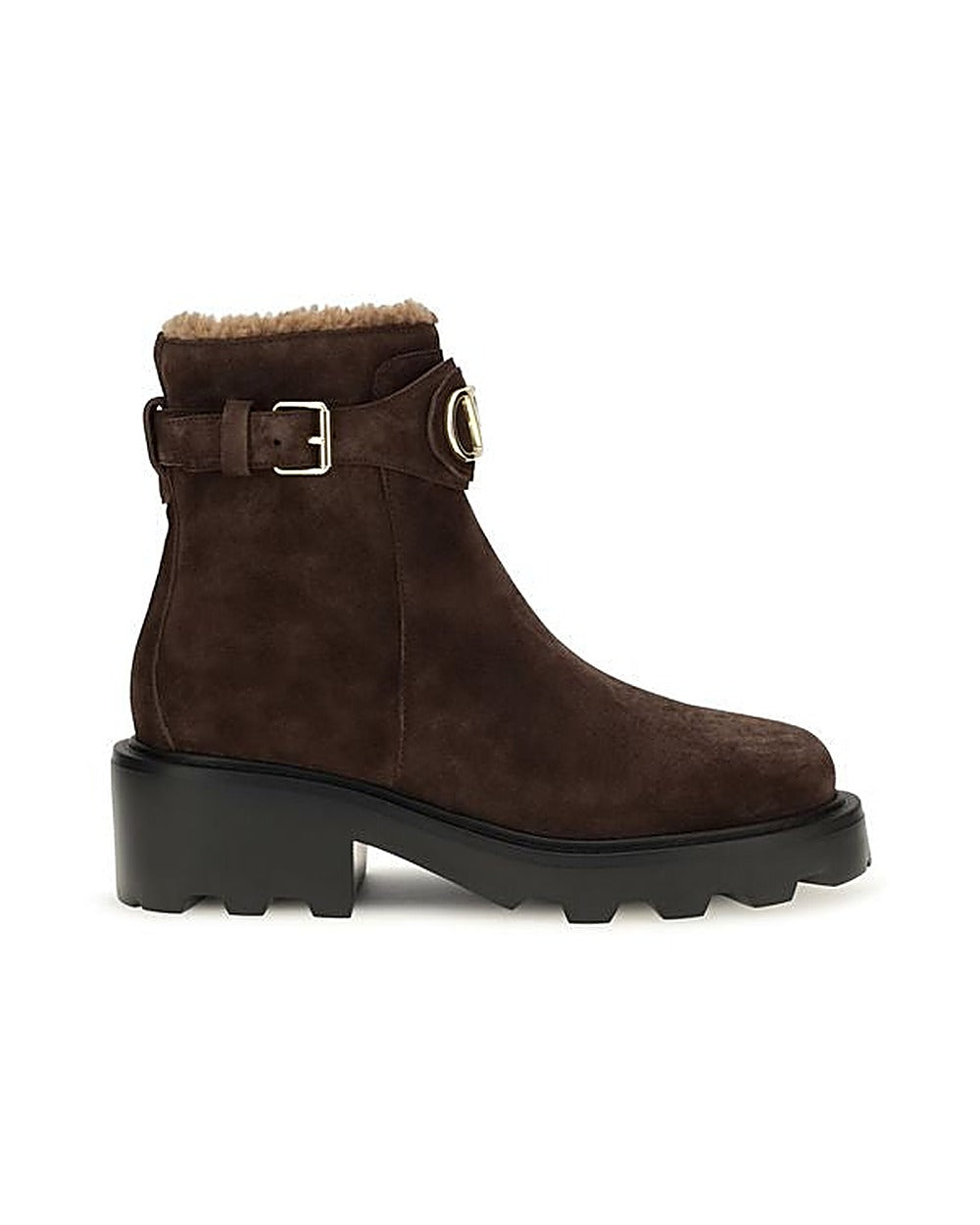 Valentino Garavani Brown Calf Leather Bos Taurus Ankle Boots
