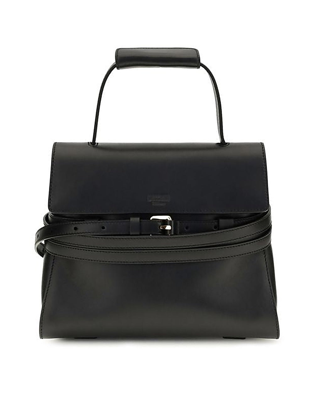 Moschino Black Calf Leather Bos Taurus Shoulder Bag