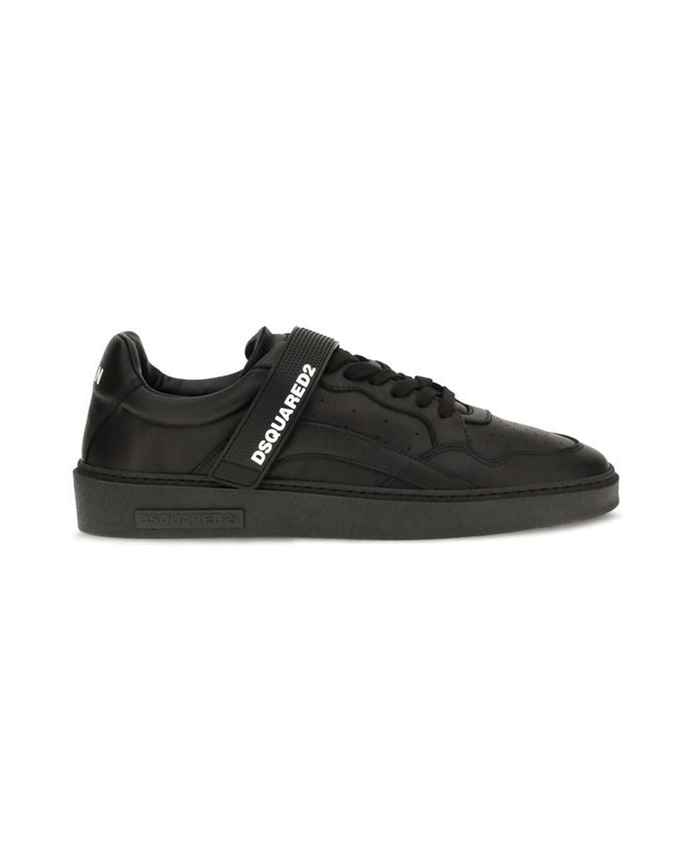 Dsquared² Black Calf Leather Bos Taurus Athletic Sneakers
