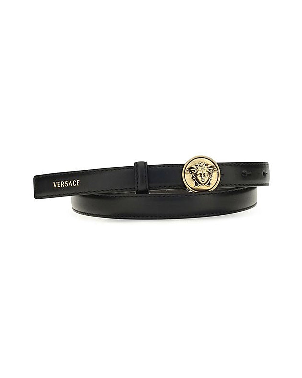 Versace Black Calf Leather Bos Taurus Regular Belt