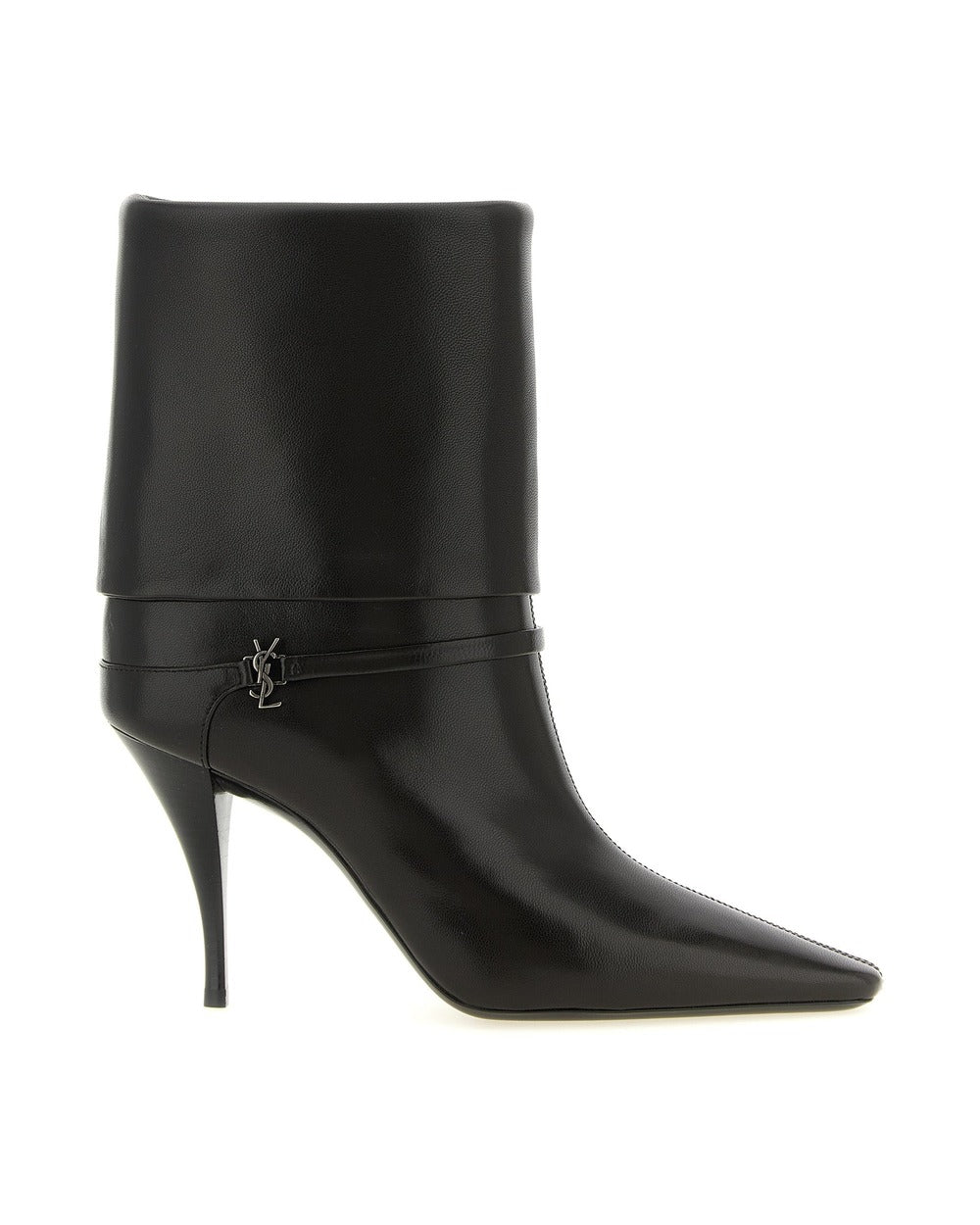 Saint Laurent Brown Lamb Leather Ankle Boots