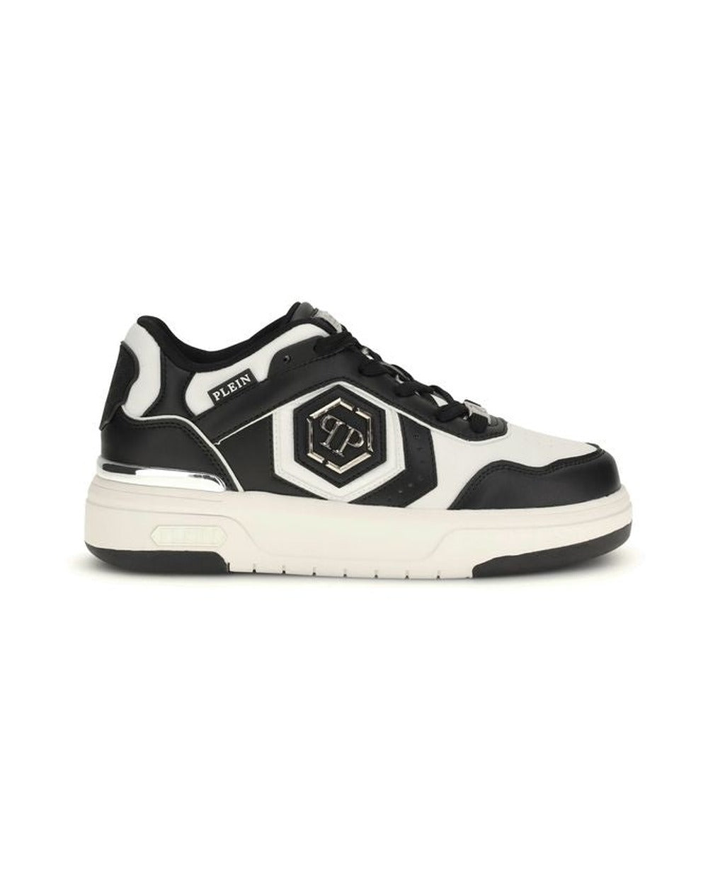 Philipp Plein Black Calf Leather Bos Taurus Athletic Sneakers