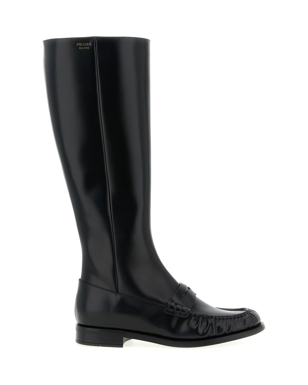 Prada Black Calfskin Over The Knee