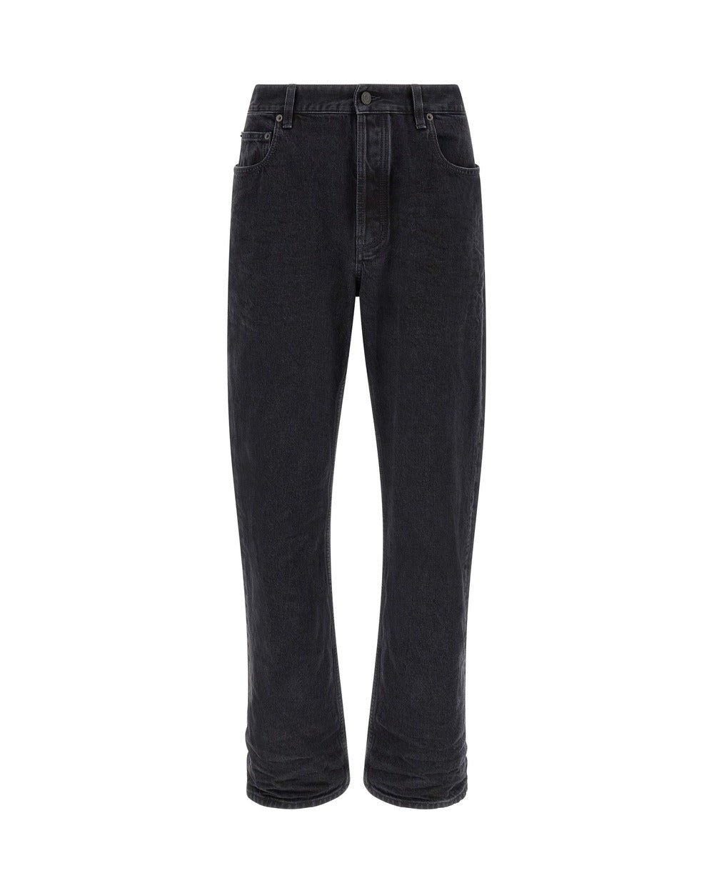 Saint Laurent Black Cotton Relaxed Fit Jeans