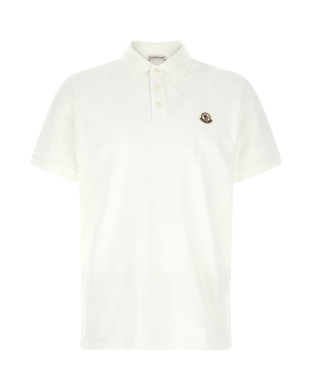 Moncler White Cotton Polo Shirt