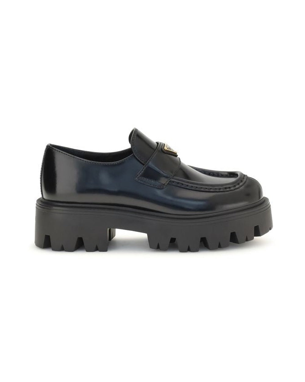 Prada Black Calf Leather Bos Taurus Slip-On Loafers