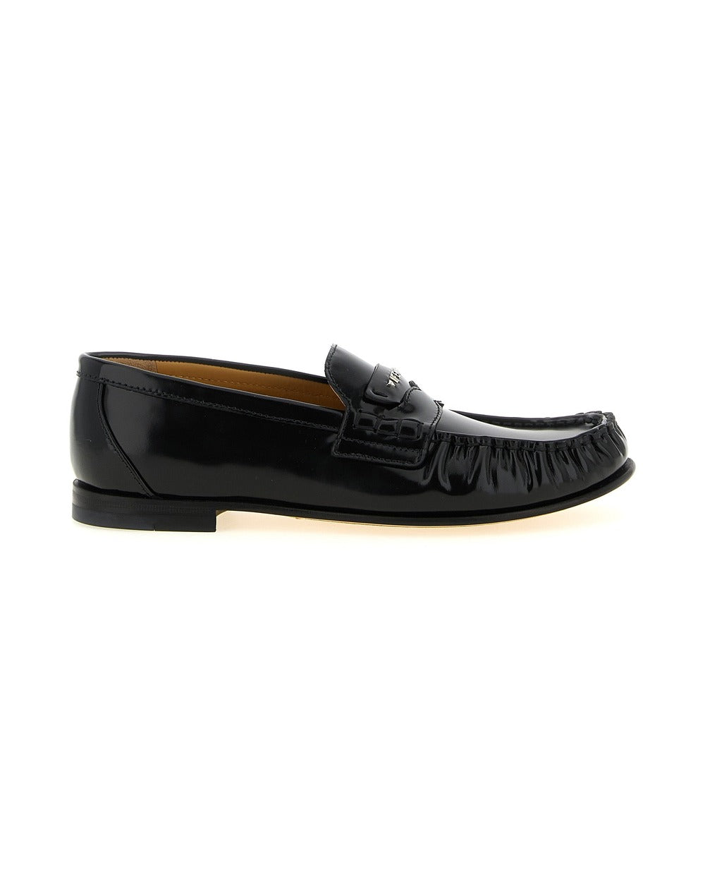 Fendi Black Calfskin Slip-On Loafers
