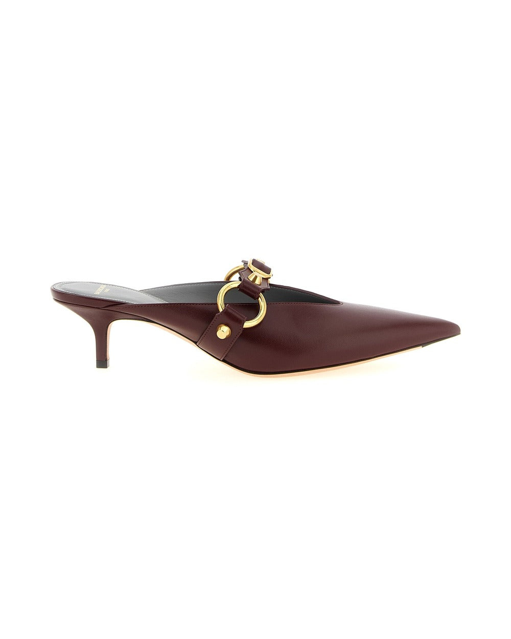 Balenciaga Bordeaux Calfskin Mid Heel Pumps