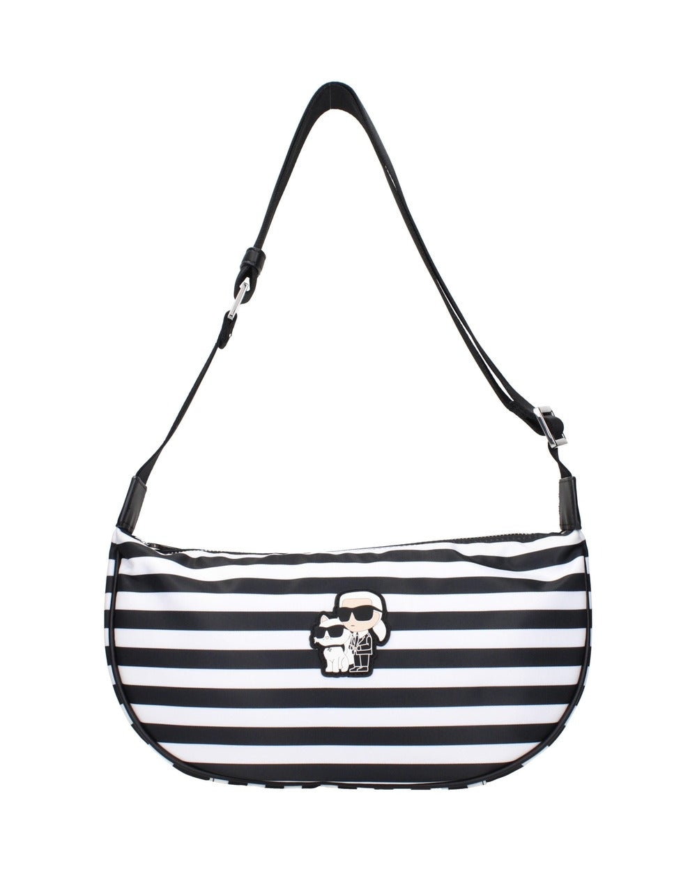 Karl Lagerfeld Black Fabric Crossbody Bag