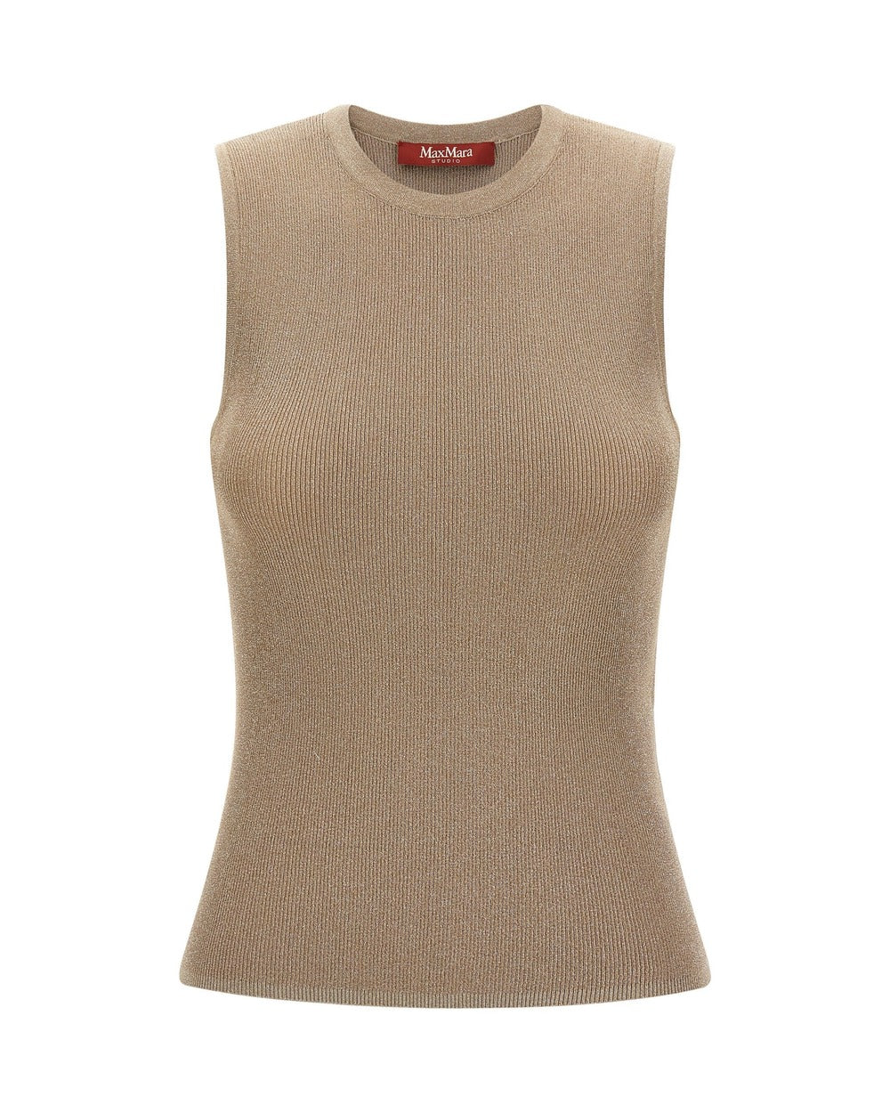 Max Mara Beige Polyamide Sleeveles T-Shirt