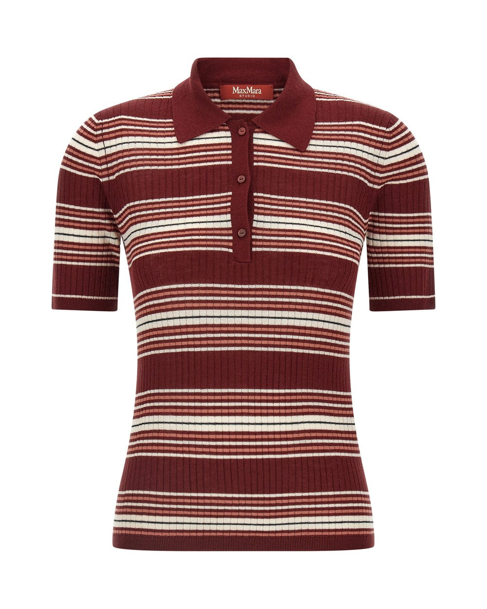 Max Mara Bordeaux Silk Polo Shirt